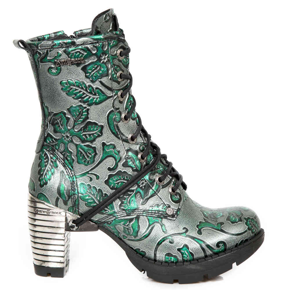 New Rock - M.TR001-S7 Bottes de plate-forme - Couleur argent/Vert